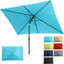 Parasol de marché rectangulaire 6,5 pi x 10 pi turquoise avec inclinaison à bouton-poussoir pour abat-jour de patio à 360 degrés, inclinable, - auvent pour piscine, cour arrière et - sans base incluse-129983375