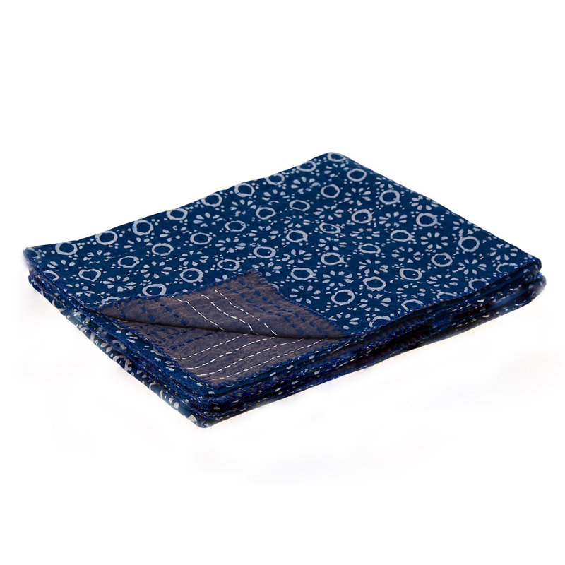 Kantha Quilted Throw Blanket