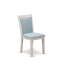 Ensemble de salle à manger 6 pièces comprenant une table rectangulaire à pieds en V et 4 chaises Parson en lin bleu ciel avec banc, 101,6 x 182,9 cm (40 x 72 pouces).