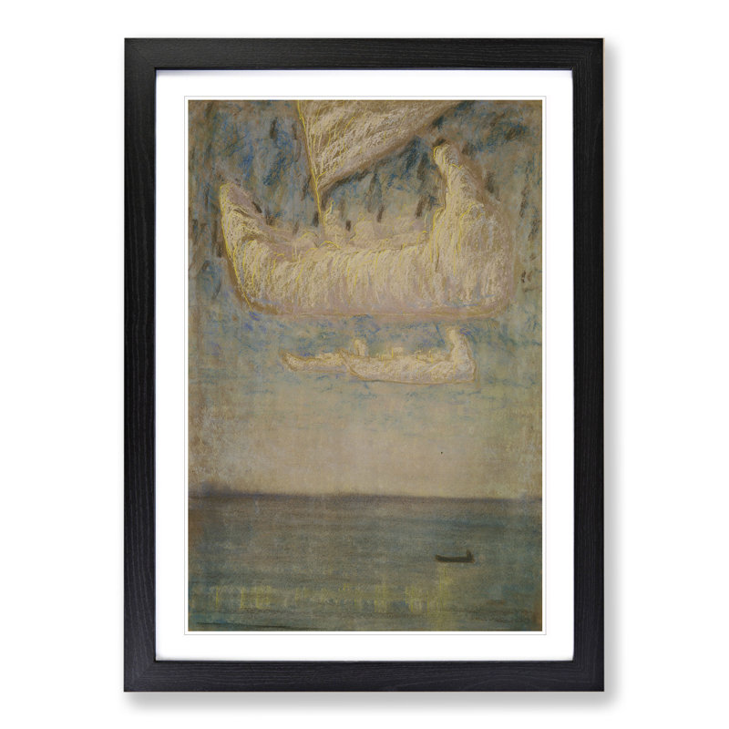 Thoughts by Mikalojus Konstantinas - Picture Frame Painting, 48cm H x 36cm W x 2cm D, Black