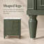 Meuble-lavabo de 61,2 cm (24,12 pouces) avec lavabo en céramique, fini vert olive, portes à fermeture douce, 3 tiroirs et poignées dorées – idéal pour les salles de bains.