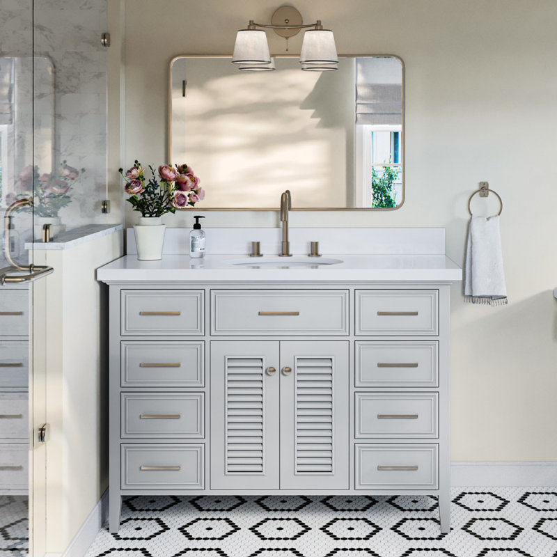 Base de meuble-lavabo simple 49 po Ferree, Gris
