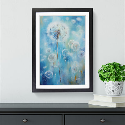 Dandelion Impressionism - Single Picture Frame Print on Wood
