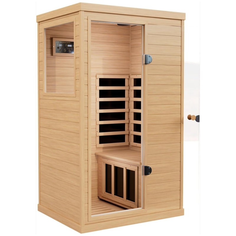 Far Infrared Sauna With 2 Bluetooth Speakers And 1 LED Reading Light For Indoor Use, Left