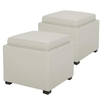 Brytnee Faux Leather Ottoman
