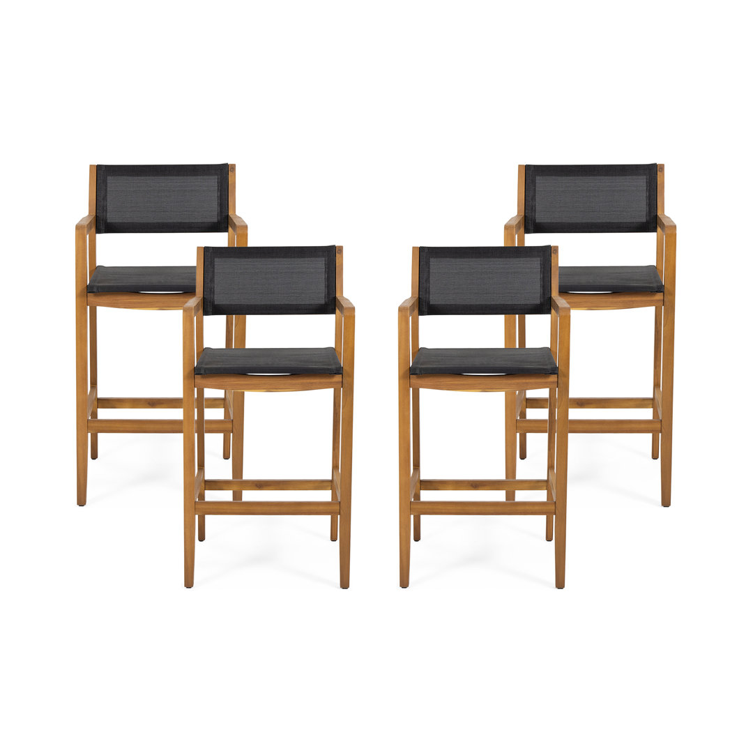 Billie-Louise Acacia Outdoor Stool (Set of 4) Latitude Run®