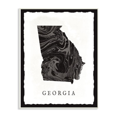 " Marbled Paper Georgia State Silhouette "