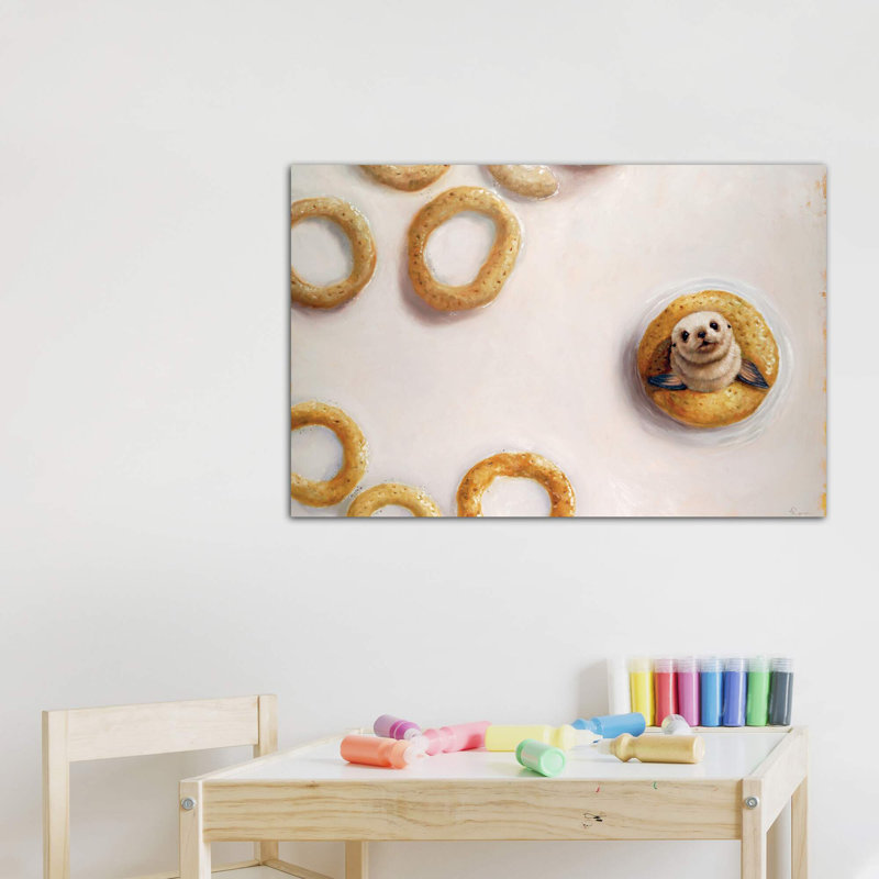 «Sealrio» par Lucia Heffernan - reproduction imprimée, H 26 po x l 40 po x 1,5 po, Pas de tapis, Toile tendue