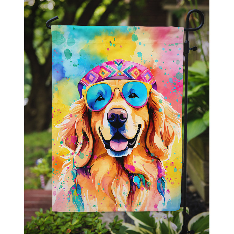 Drapeau de jardin Hippie Dawg, Golden Retriever