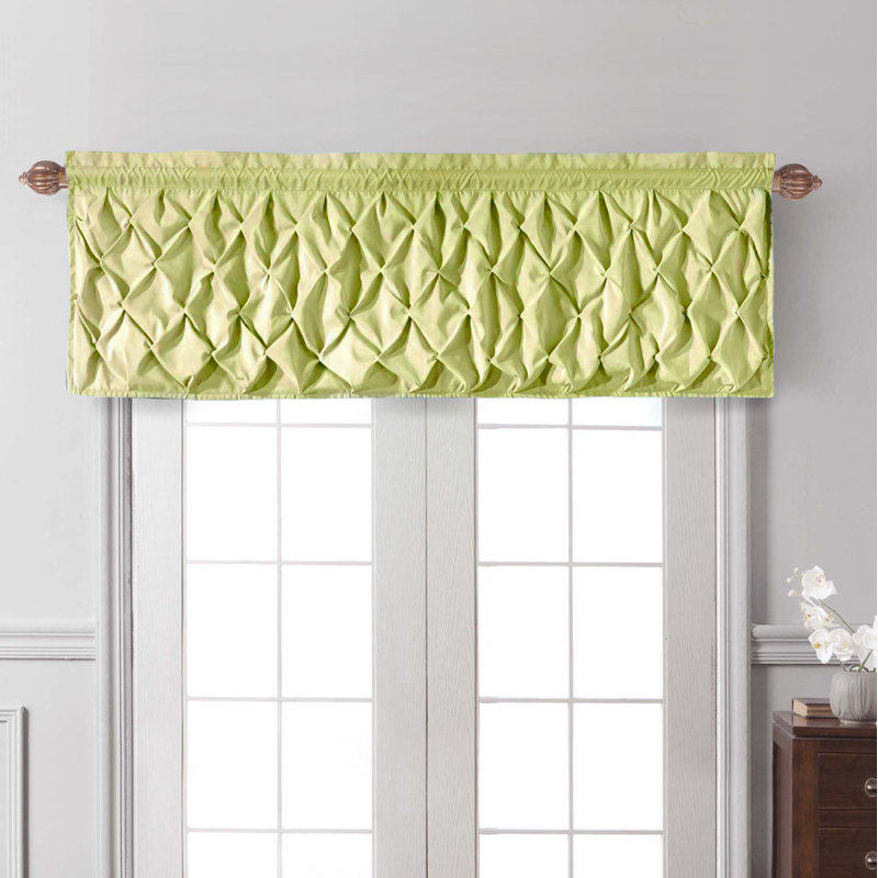 Modern Window Valance with Rod Pocket, Avocado/Lime