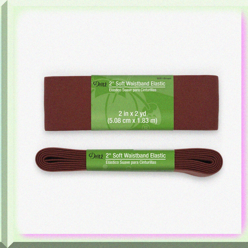 2" Brown Soft Waistband Elastic