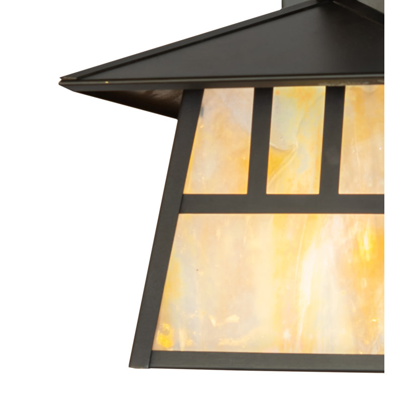 1 - Light Armed Sconce, 11" H x 8" W x 11" D, Beige, Craftsman Brown
