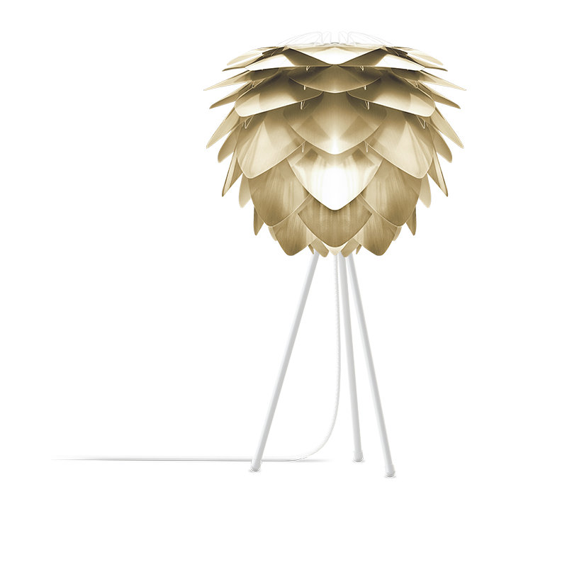 Silvia Tripod Lamp, White, Brass