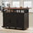 46.5'' Farmhouse Kitchen Island With Drape Of Beads, Power Outlet, And Rolling Cart On Wheels, Ideal For Rustic And Modern Kitchens