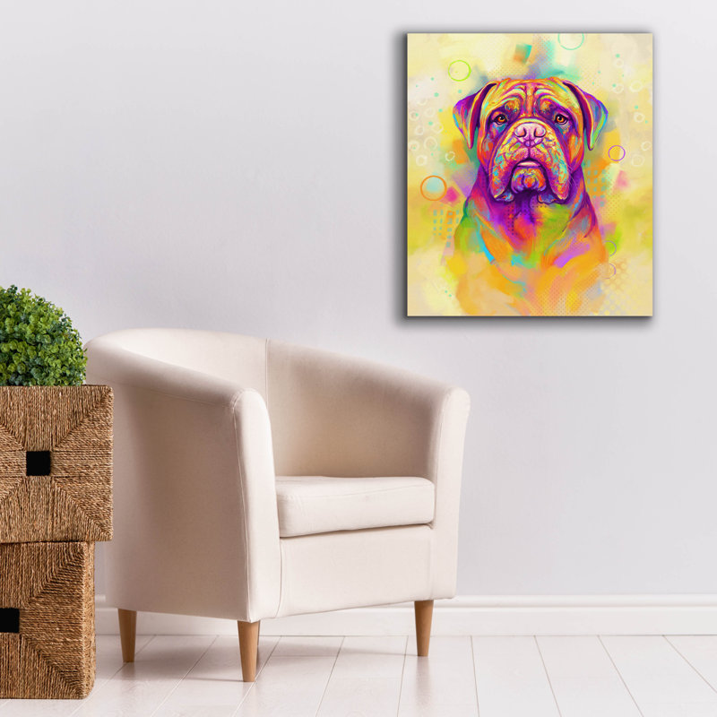 «Pop Art Dogue De Bordeaux» par Furbaby Affiliates, art mural sur toile, H 30 po x l 26 po x P 1,5 po