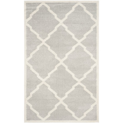 Tapis géométrique gris clair / beige Ammundsen