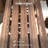 3-Piece Wood Patio Dining Set, 28" H Table, 2 Benches with Wagon Wheel Motif, Carbonized Pine