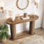 Console cannelée, table d'entrée étroite en bois avec tablette de rangement de 42,5 pouces, table de canapé derrière le canapé, pour couloir, salon, vestibule, entrée, brun-123796952