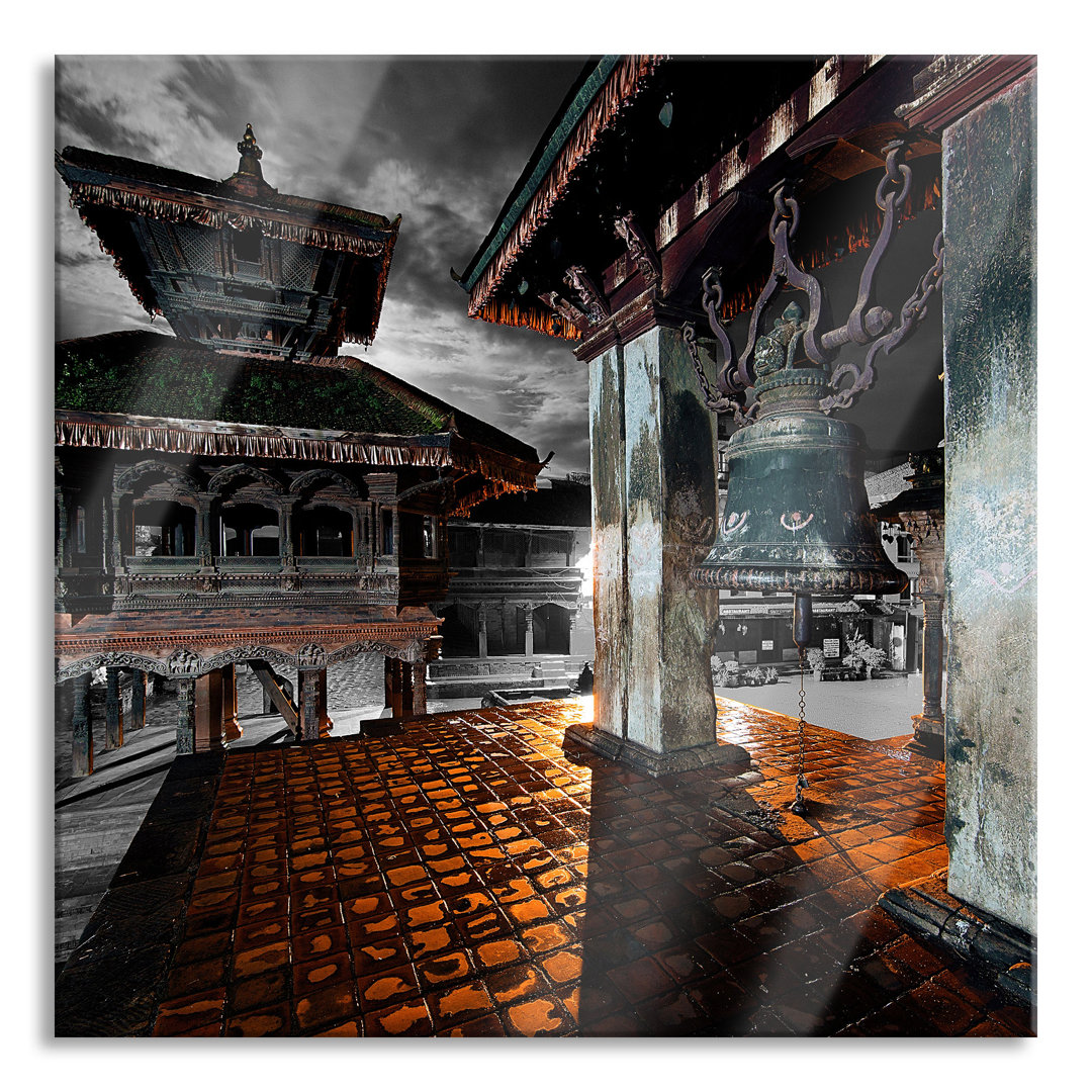 Glasbild "Stadt Bhaktapur am Abend"