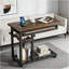 Table d'appoint avec roulettes, table mobile en C durable, bureau étroit, station de charge pratique