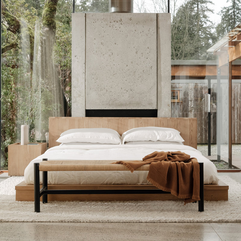 Plank Solid Wood Bed, King