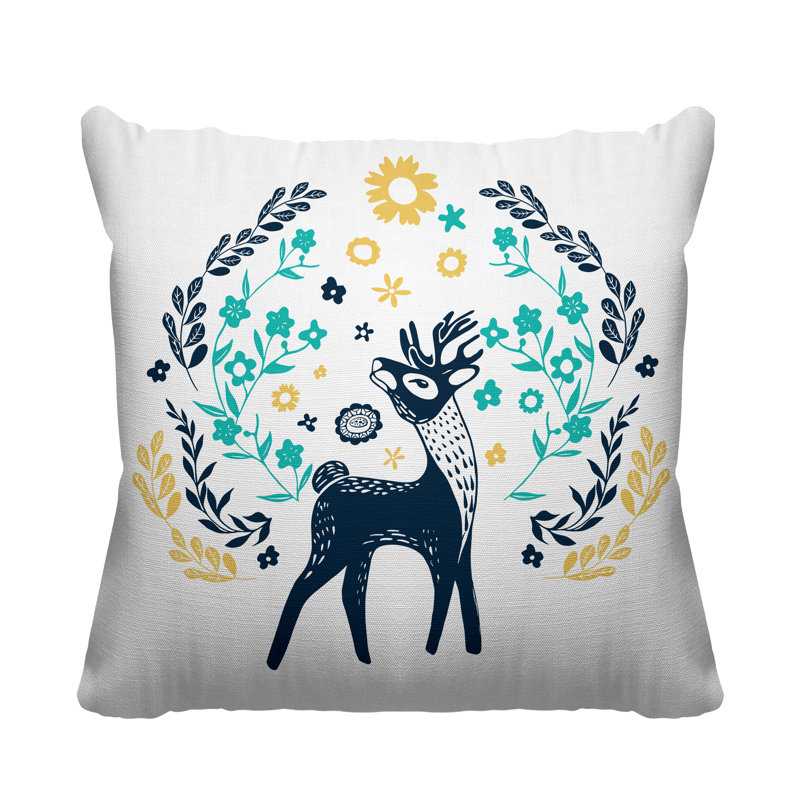 Coussin décoratif Feld, L 19 po x H 19 po, Sarcelle / bleu marine