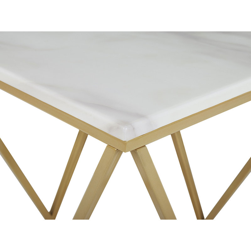 Susannah Frame End Table, White