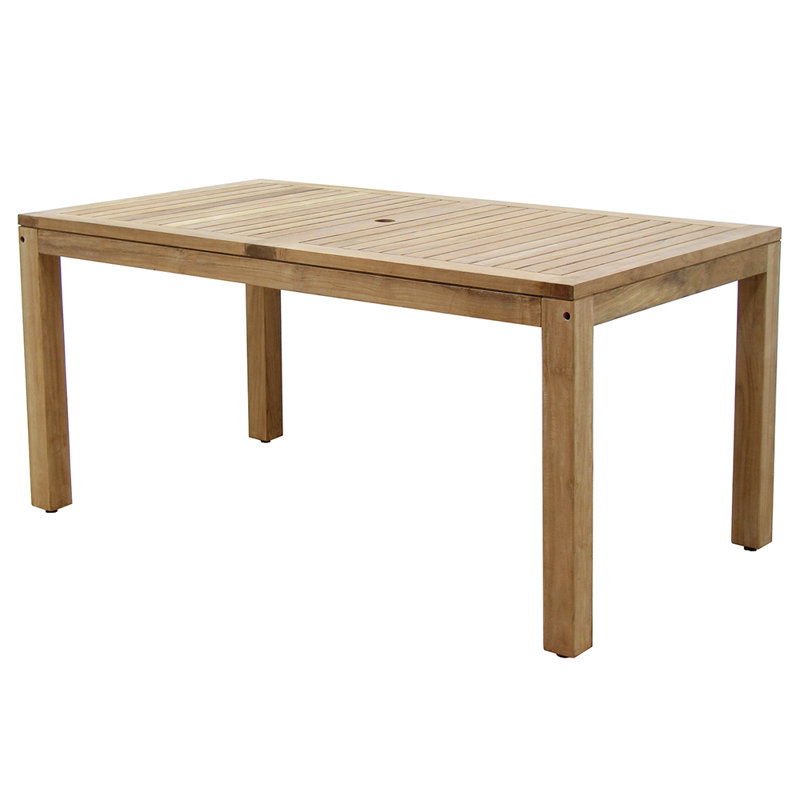 Audre Rectangular Teak Outdoor Dining Table, 87" L x 63" W x 35" H