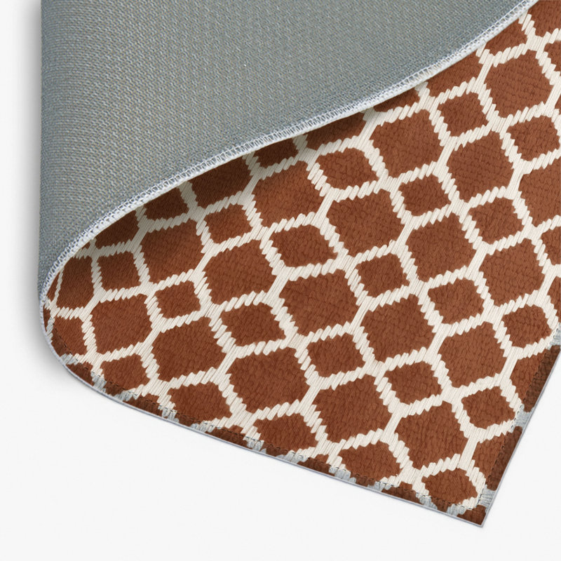 Tapis brun intérieur et extérieur Trellis, Rectangulaire 8 pi x 10 pi