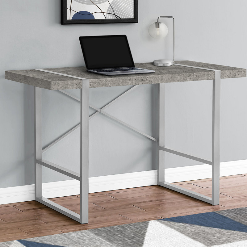 Fullilove Computer Desk, Home Office, Laptop, 48"L, Work, Metal, Laminate, Contemporary, Modern, Gray/Silver