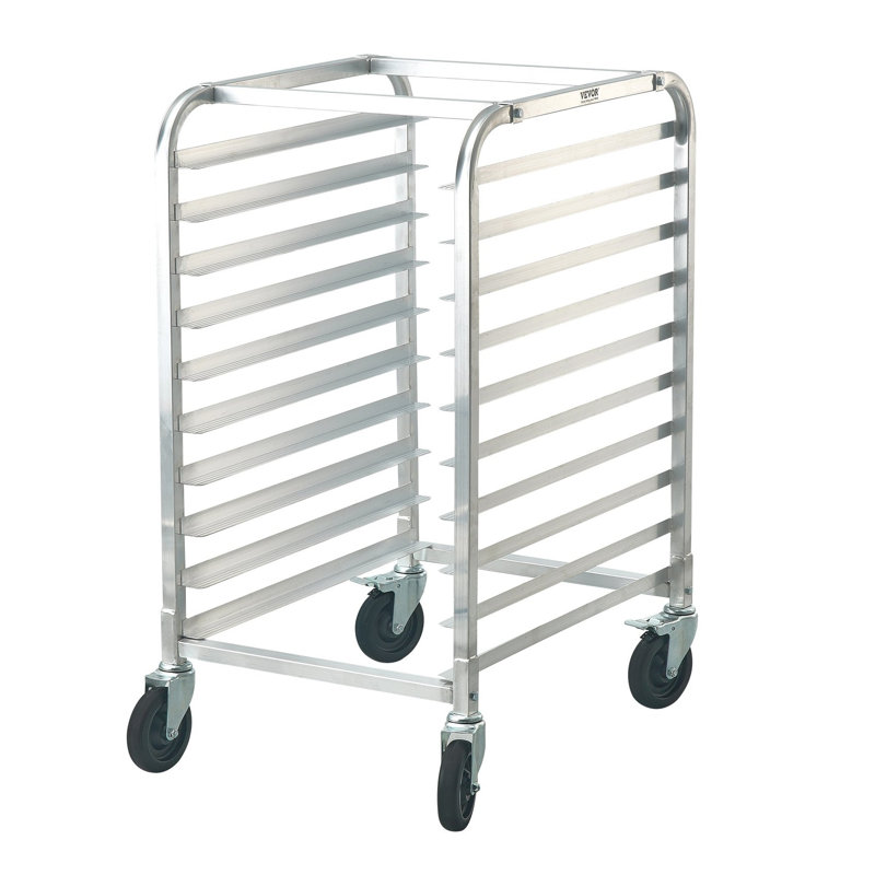 Porte-pan commercial en aluminium - Chariot de boulangerie robuste avec roues de frein certifié NSF