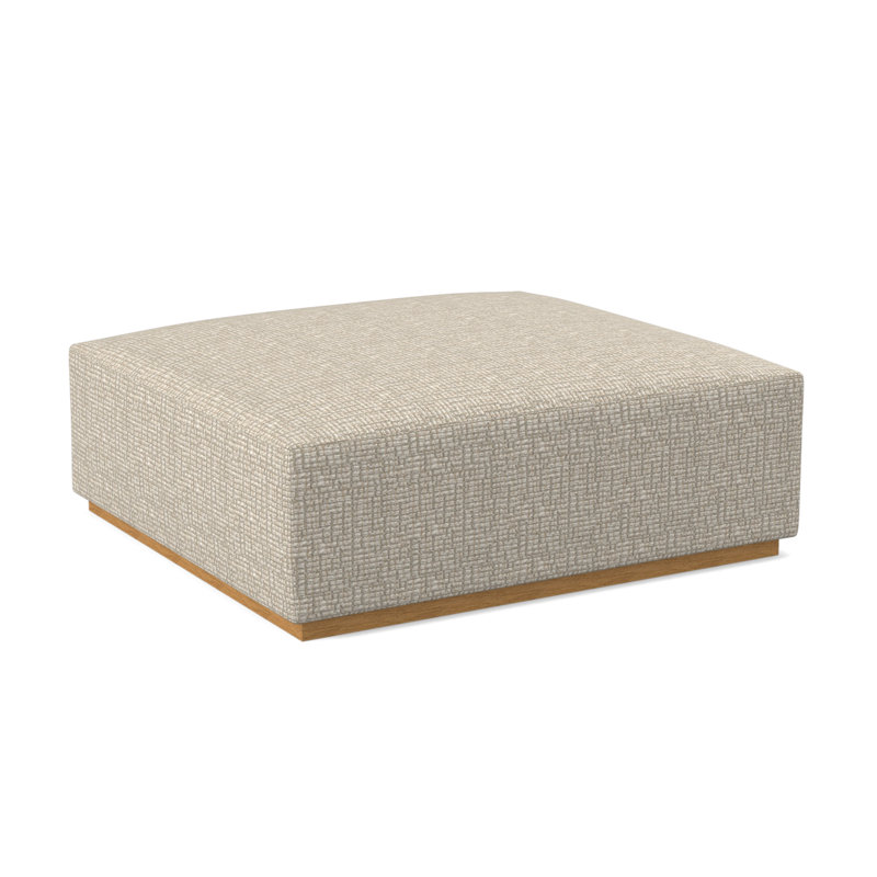 Club Upholstered Ottoman, Amber, Stepping Stones Ivory Viscose