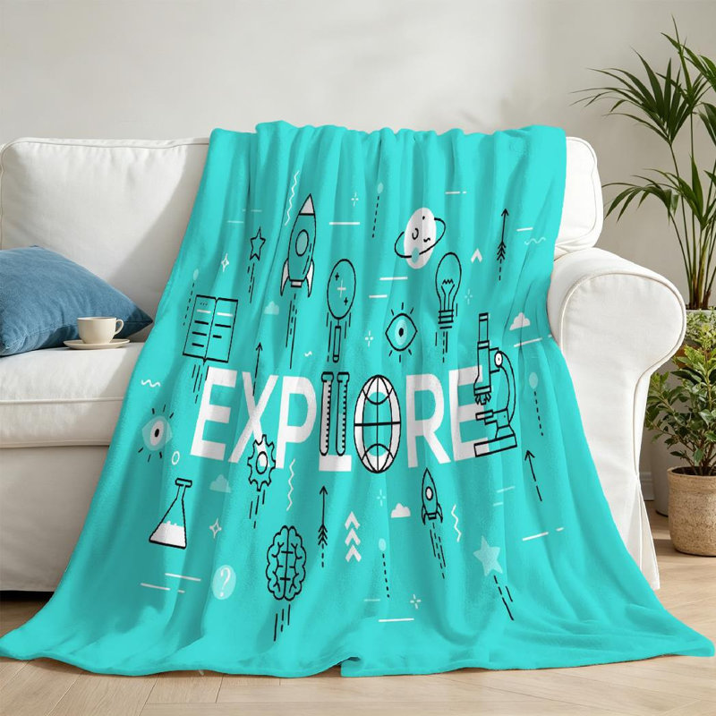 Jeté en molleton transparent ultra doux, imprimé Word, Throw 50" x 60"