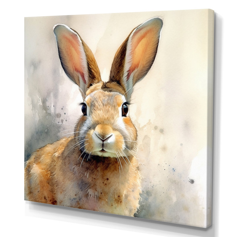 Sweet Rabbit II - Lapin, art mural, Toile tendue, H 30 po x l 30 po x P 1 po
