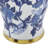 Elrene Ceramic Floral Blue Decorative Jars with Cream and Gold Accents-1111503974