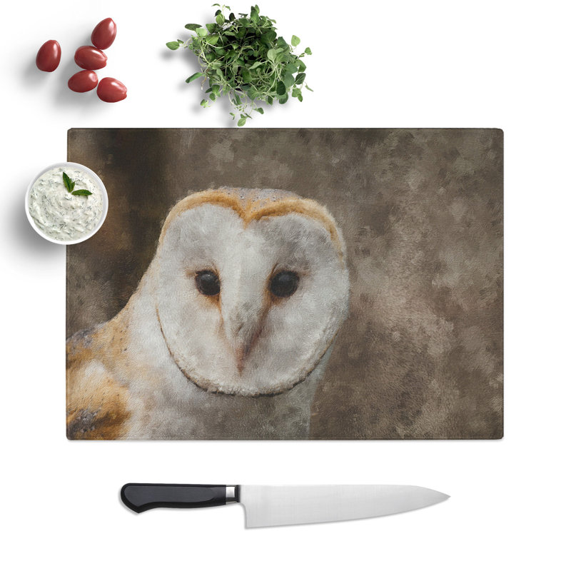 Barn Owl Vol.1 Painting Chopping Board, 0.4cm H x 20cm W x 29cm L