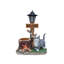 Statue de jardin à énergie solaire pour chat avec jardinière