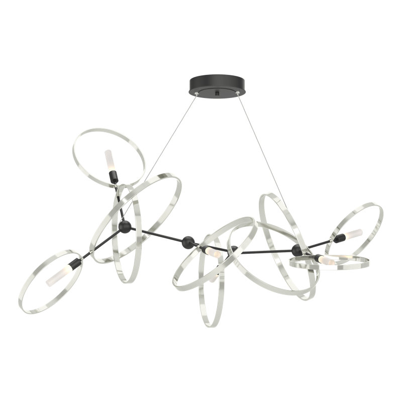 Celesse 6 - Light Unique Geometric Chandelier, Black, Sterling