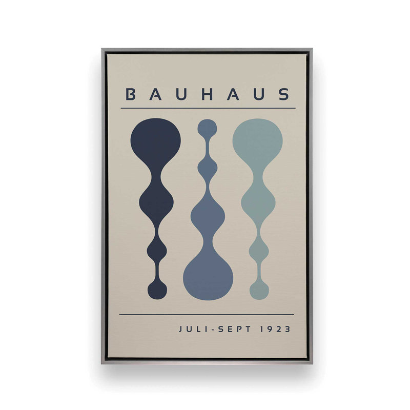 «Midnight Retro Bauhaus», reproduction sur toile encadrée, H 12,75 po x l 8,75 po, Cadre flottant en chrome poli