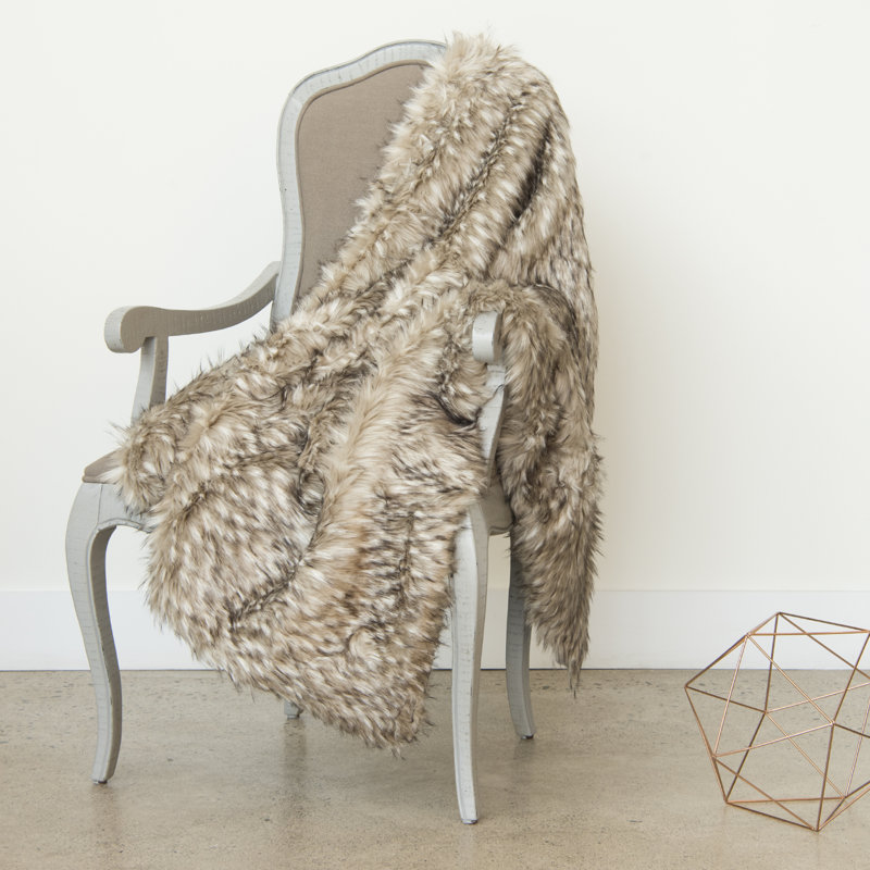 Jeté de salon en fausse fourrure Stockholm, L 58 po x L 60 po