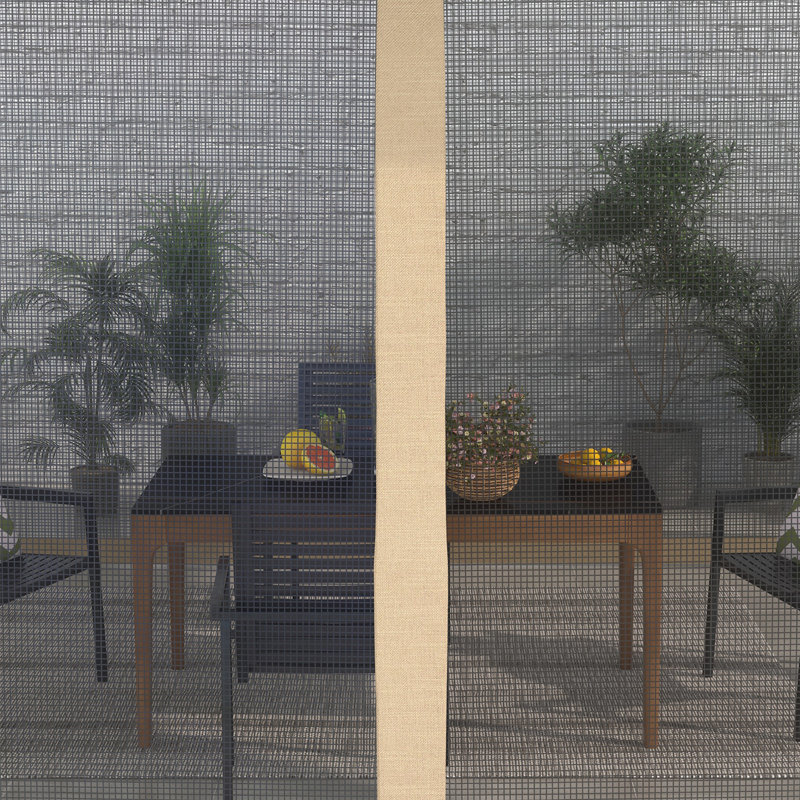 Pavillon de jardin extérieur en acier avec filet et toit ventilé, Beige