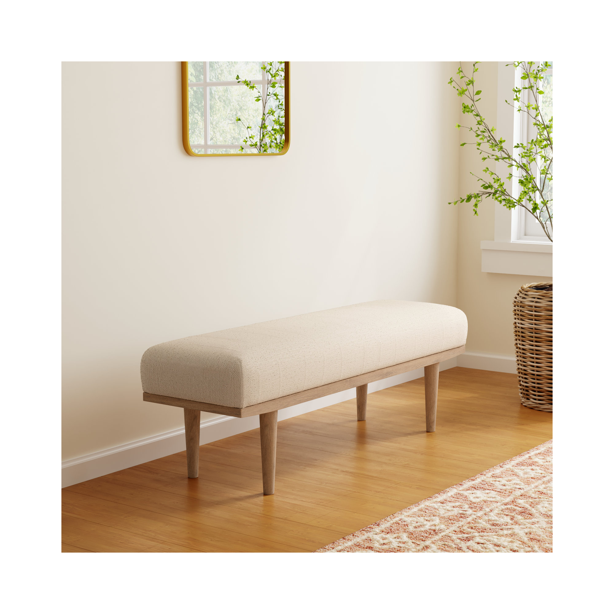 Thorin Bench, Brown, Beige