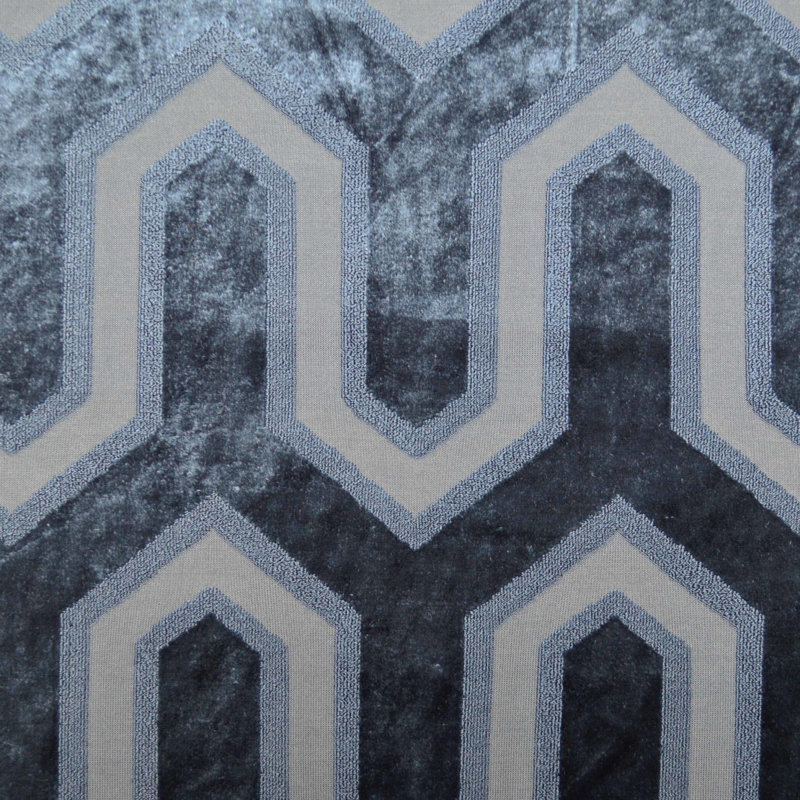 Tissu velours géométrique 114 po, Royal