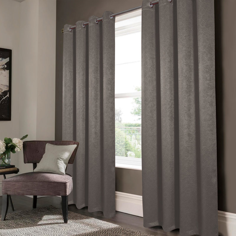Panneau de rideau occultant Wilsall, Gris anthracite, L 52 po x L 95 po