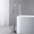 Freestanding Bathtub Faucet with Handheld Shower  40.12" High Swan Neck Spout  Brushed Nickel Solid Brass  for Clawfoot Tub-129764433