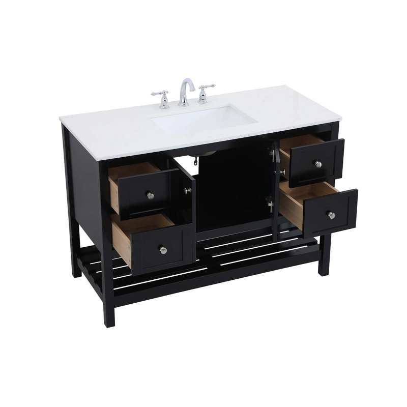 Ensemble de meuble-lavabo simple 48 po Krish, Noir
