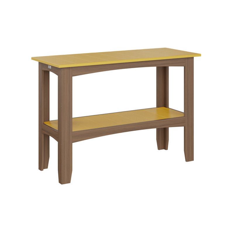 Outdoor Bar Table, Sunburst Yellow, Antique Mahogany