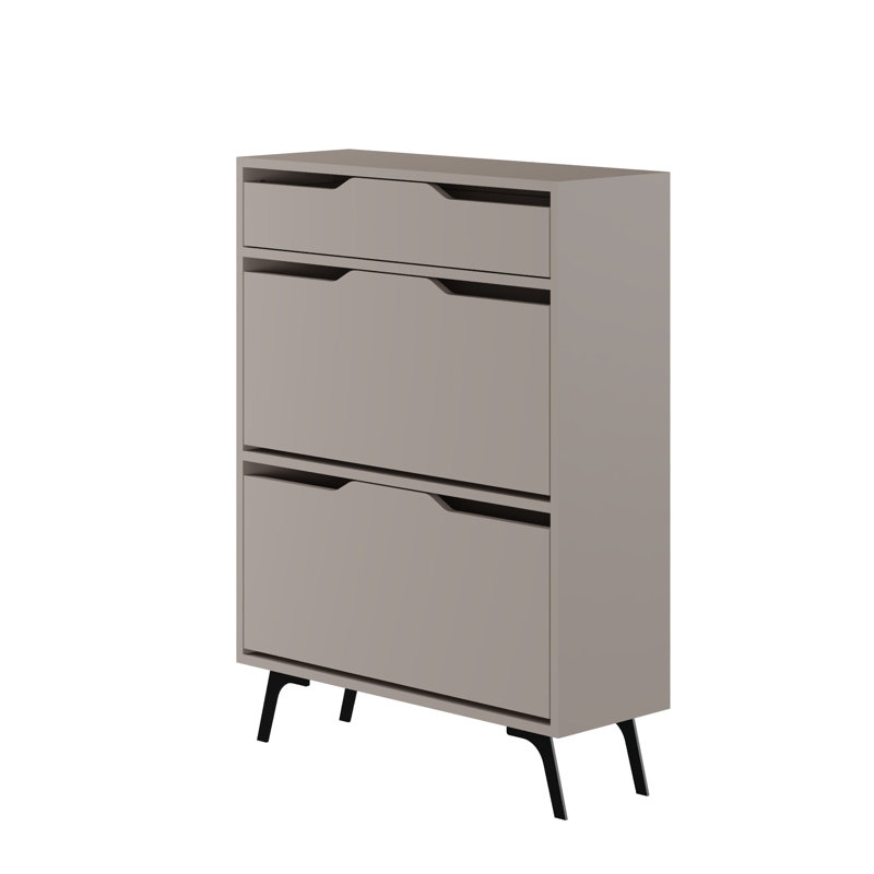 SHOE CABINET - WHITE, Light Mocha