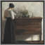 Femme rétro écrivant au bureau, reproduction sur toile-1977497391-1977497390