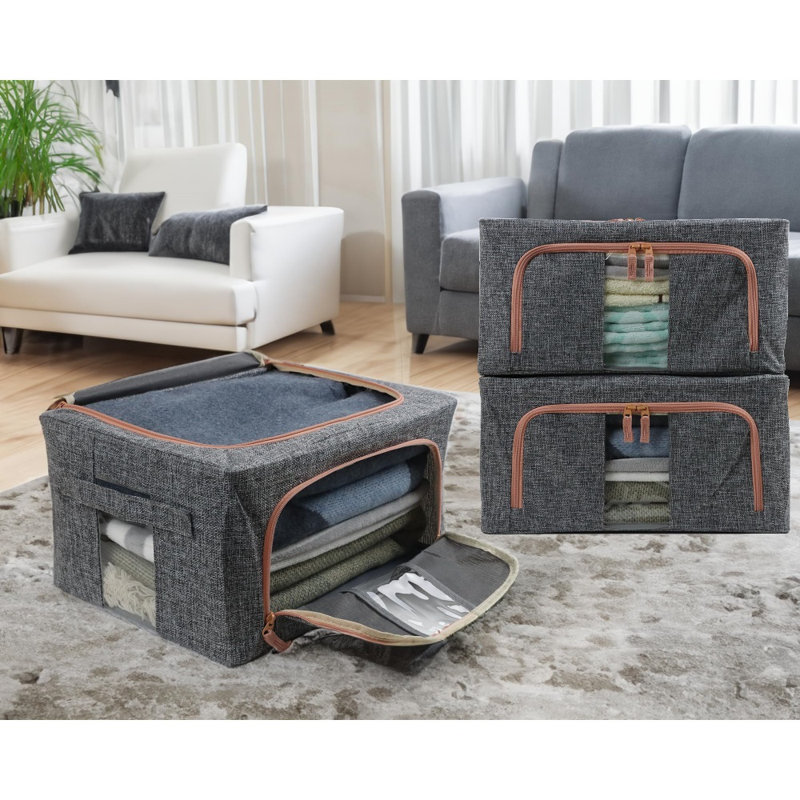 Bacs à linge en lin, 4 pièces